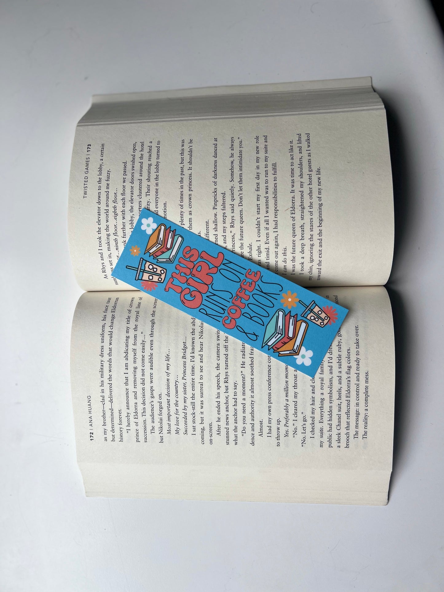 " Runs on Coffee & Books" Bookmark