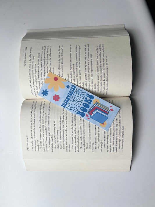 " Willing to Discuss Books" Bookmark